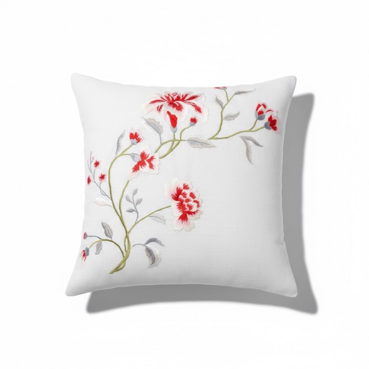  Cushion cover-Camellia flower embroidery